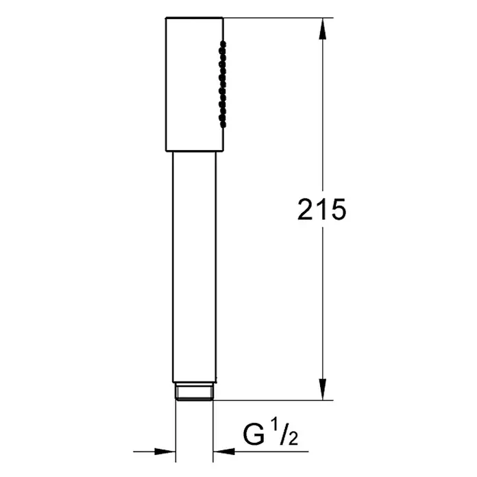 Grohe Handbrause Sena Stick - Anzahl Funktionen: 1 Stk., 18 l/min bei 3 bar, Chrom - Vorderansicht