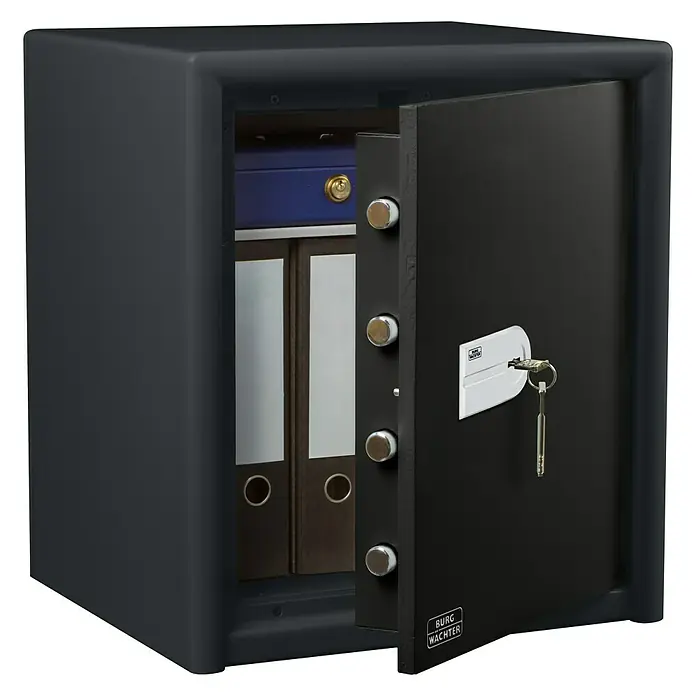 Burg-Wächter Möbeltresor Combi Line CL 440 K - Gepanzertes Sicherheits-Doppelbartschloss, L x B x H: 445 x 495 x 560 mm, Schwarz - Vorderansicht