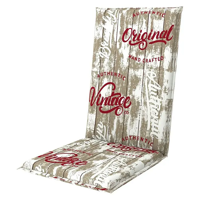 Doppler Gartenmöbel-Auflage Living - Beige, Rot, Weiß, L x B x H: 119 x 48 x 6 cm, Hochlehner, Baumwoll-Polyester-Mischgewebe