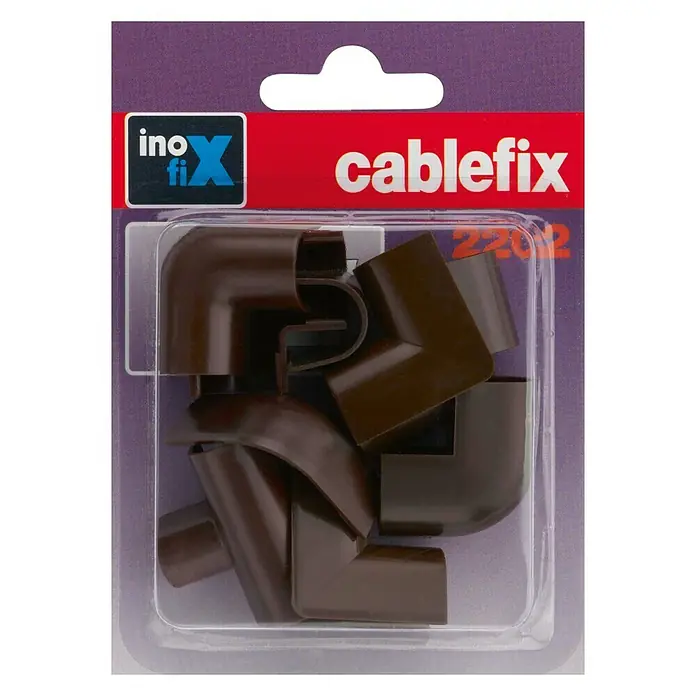 Inofix Cablefix Kit de accesorios para canaleta 2202 - Marrón, An x Al: 1,1 x 1 cm, 10 ud.