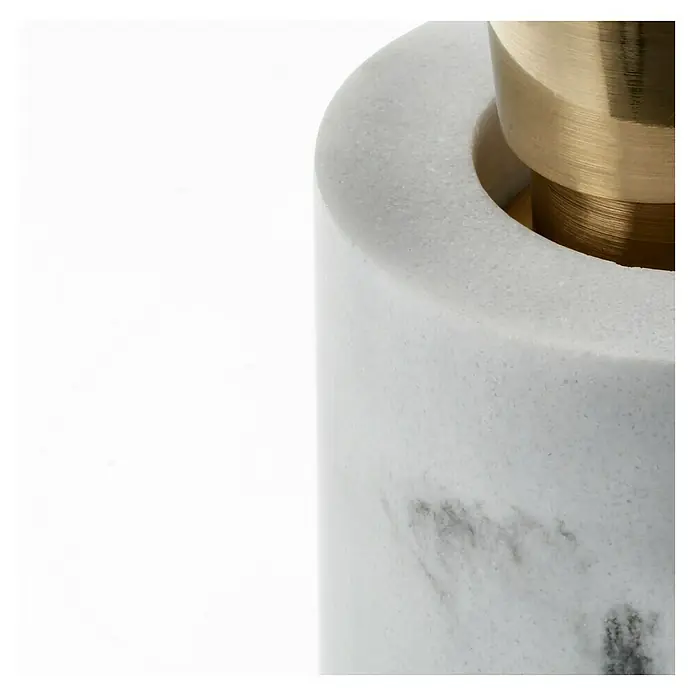 Camargue Seifenspender Marmel - Polyresin, Weiß/Gold