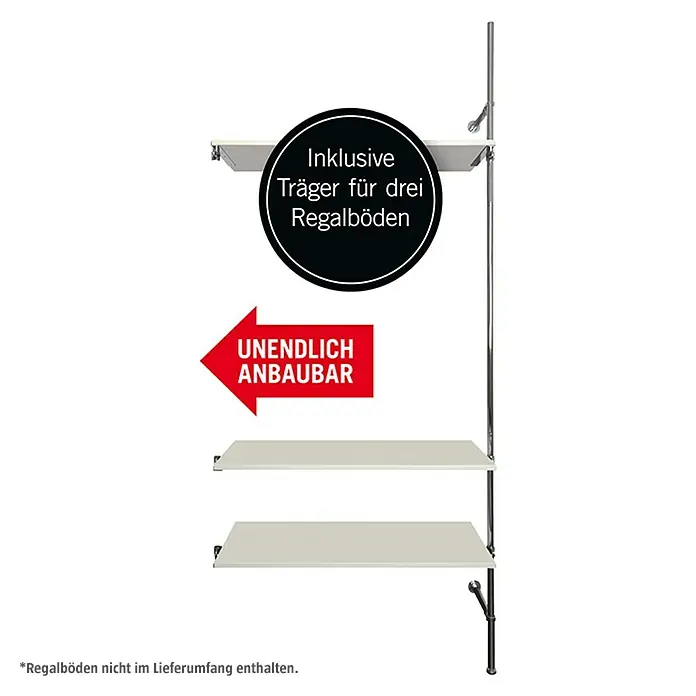 Easy Connect Regalsystem-Anbaumodul - Geeignet für: 3 Regalböden, Individuell anpassbar - Vorderansicht