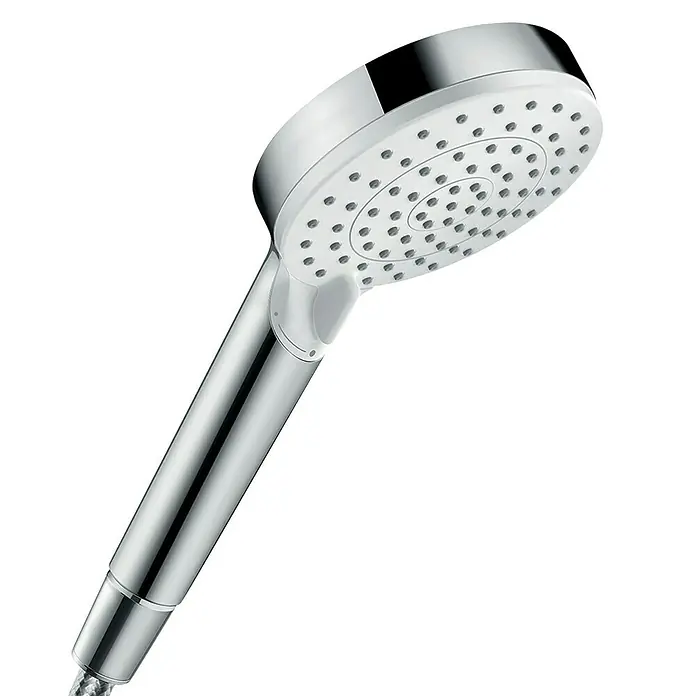 Hansgrohe Crometta Ručna tuš slušalica Vario - Broj funkcija: 2 Kom., Promjer: 10 cm, Bijelo-krom - Pogled sprijeda