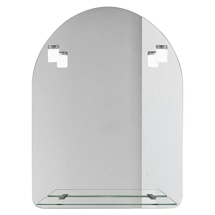 Camargue Espejo con luz LED Venecia - An x Al: 60 x 75 cm, Estante de vidrio