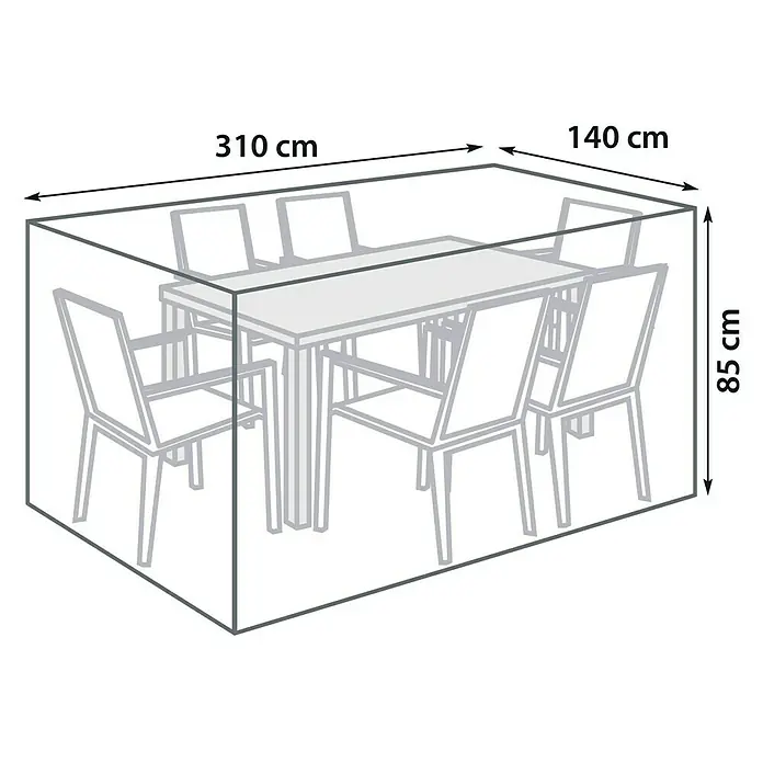 Sunfun Sitzgruppen-Schutzhülle - Groß, L x B: 310 x 140 cm, Polyester