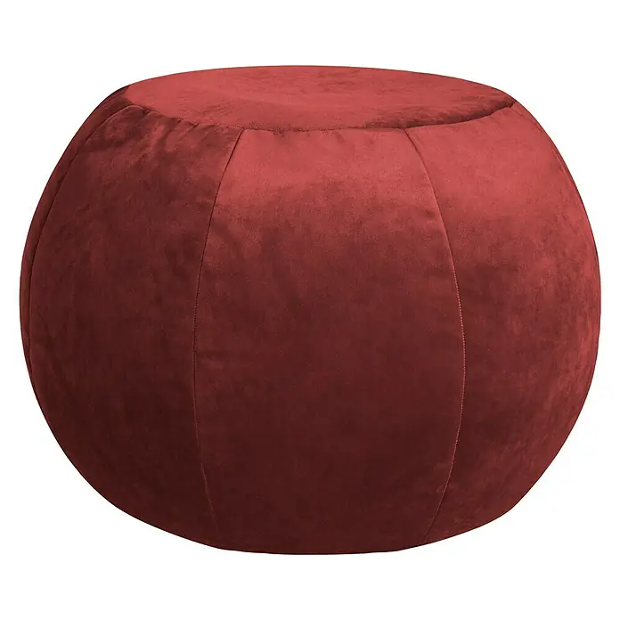 Sitting Point Sitzhocker Plump Veluto - Marsala, Ø x H: 45 x 50 cm, 100 % Polyester - Vorderansicht