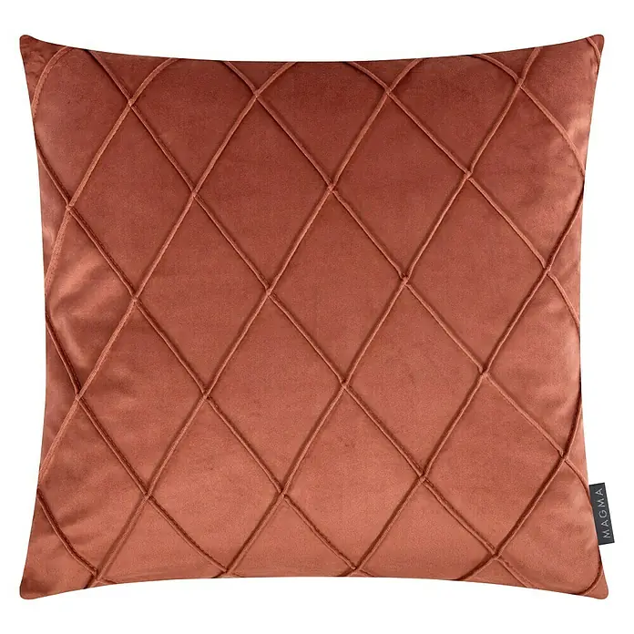 Kissen Samt II - Terracotta, 50 x 50 cm, 100 % Polyester - Vorderansicht