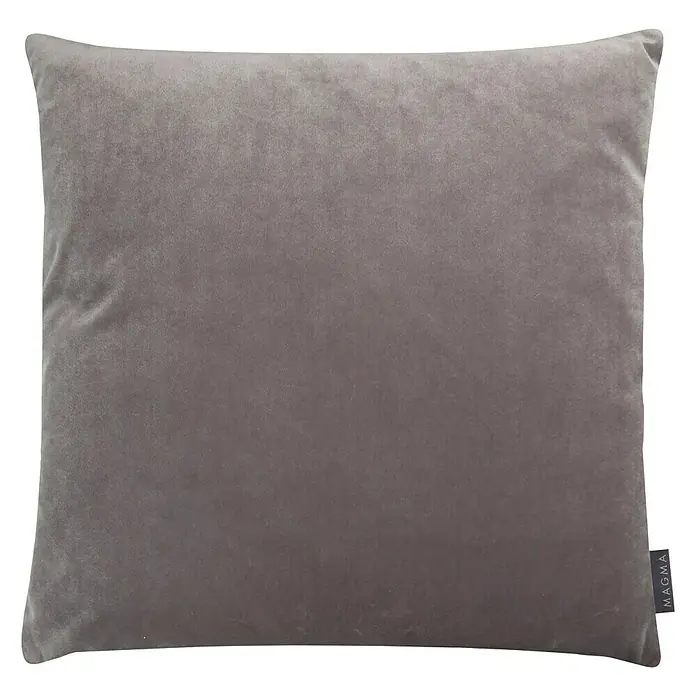 Kissen Wendekissen Samt - Mittelgrau, 50 x 50 cm, 100 % Polyester - Vorderansicht
