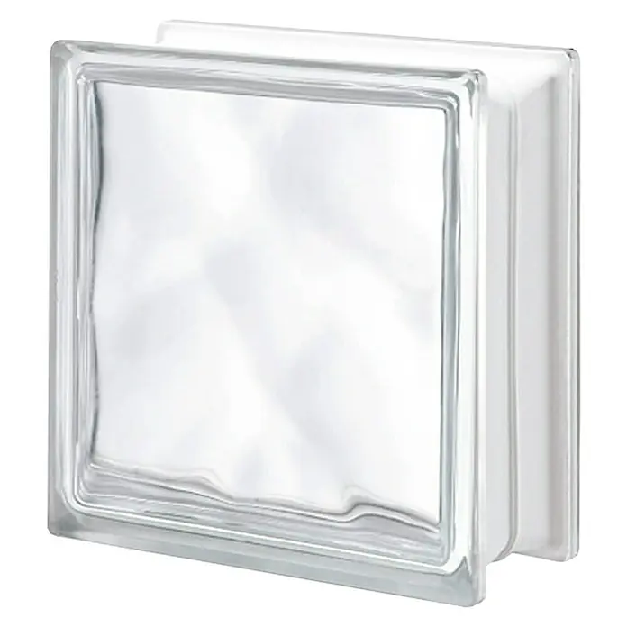 Bloque de vidrio Ondulado - Transparente, 19 x 19 x 8 cm