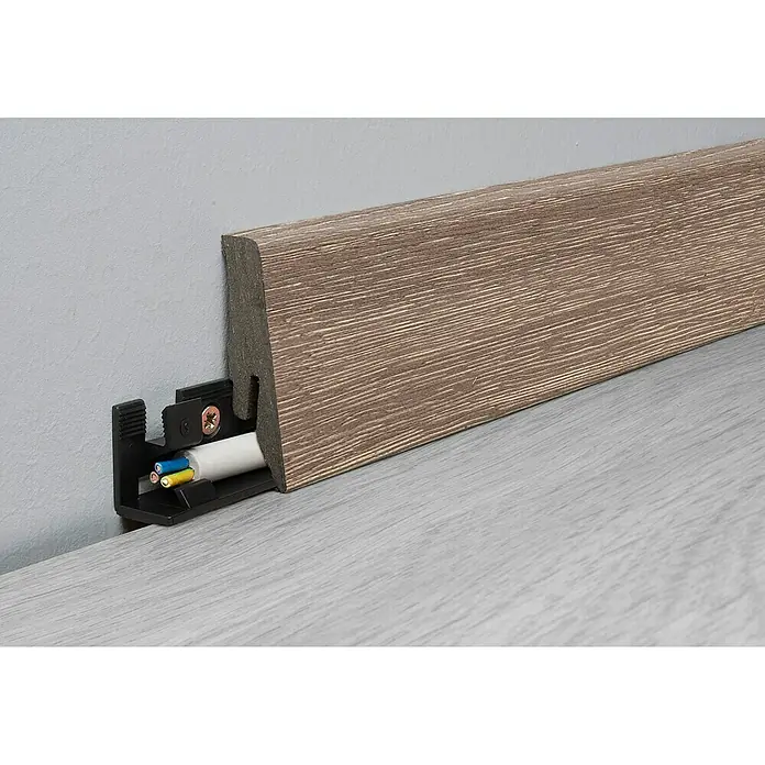 LOGOCLIC Aquaprotect Podna kutna lajsna - 2,6 m x 18 mm x 58 mm, Ravni oblik - Detaljan prikaz