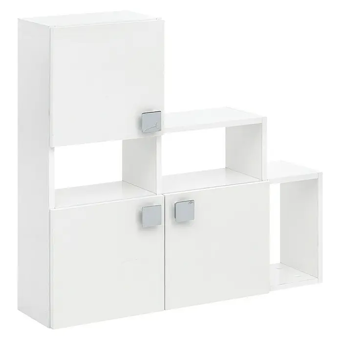 Schildmeyer Edia Regal - 82 x 21 x 80 cm, Weiß - Linke Seitenansicht