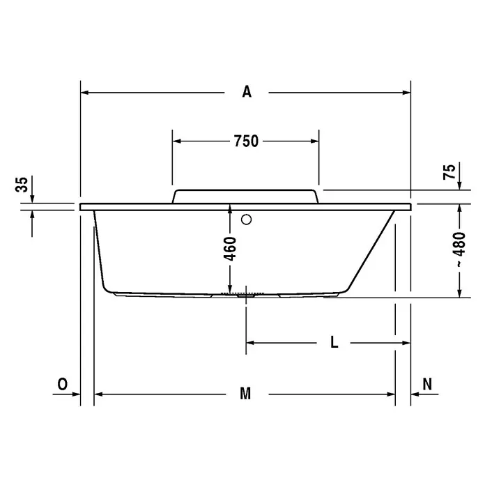Duravit DuraStyle Badewanne - 160 x 70 cm, Rückenschräge Rechts, Sanitäracryl, Weiß