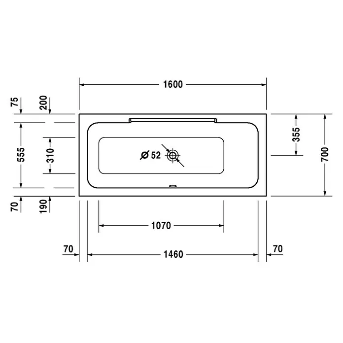 Duravit DuraStyle Badewanne - 160 x 70 cm, Rückenschräge Rechts, Sanitäracryl, Weiß