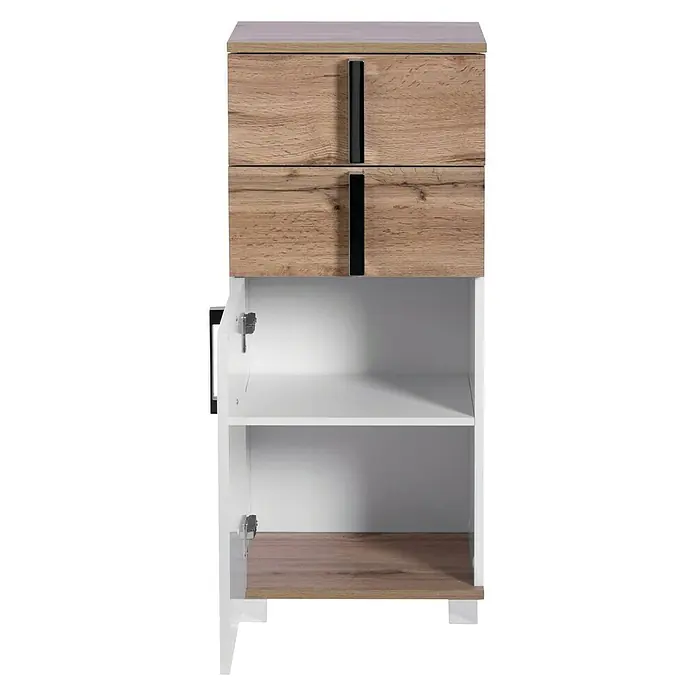 Schildmeyer Luca Unterschrank - 40 x 32 x 95 cm, Weiß/Wotaneiche - Detailaufnahme