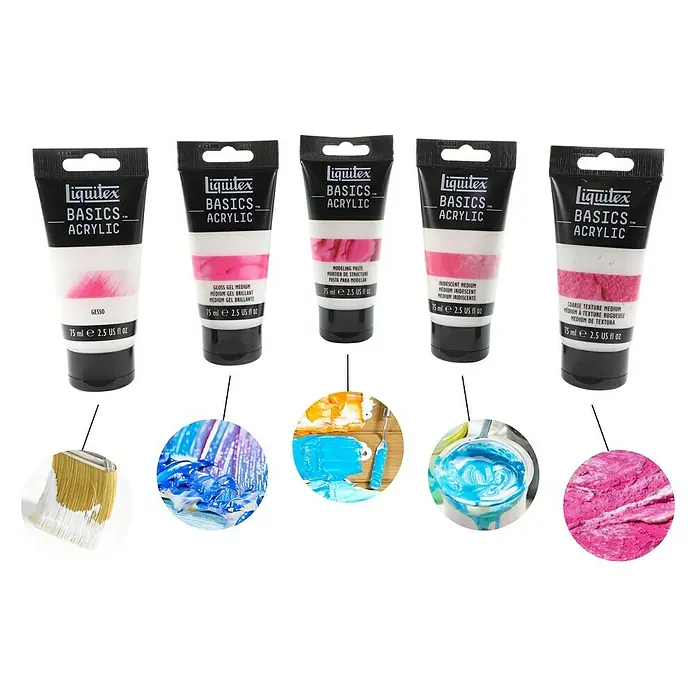 Liquitex Basics Malmittel-Set - 5 x 75 ml Tuben, Geeignet für: Acrylfarben