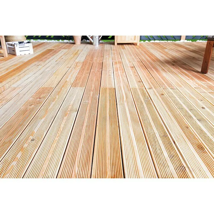 Vloerdeel voor terrassen - Douglasspar, l x b x d: 400 x 12,5 x 2,5 cm
