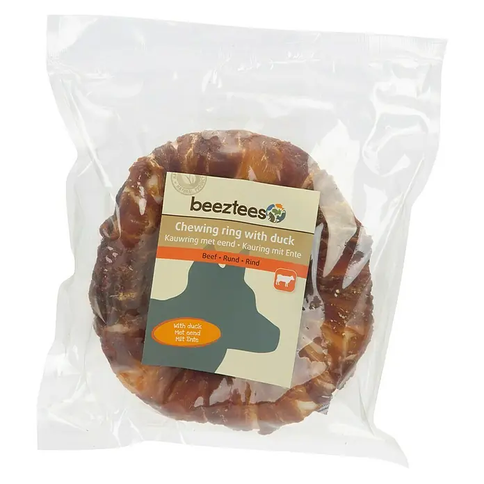 Beeztees Hondensnack Kauwring - 1 st., Met eend