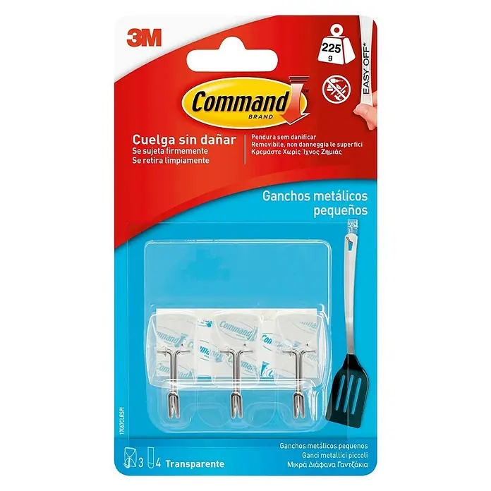 3M Command Colgador adhesivo 17067CLR - 9 ud., Plástico, Blanco