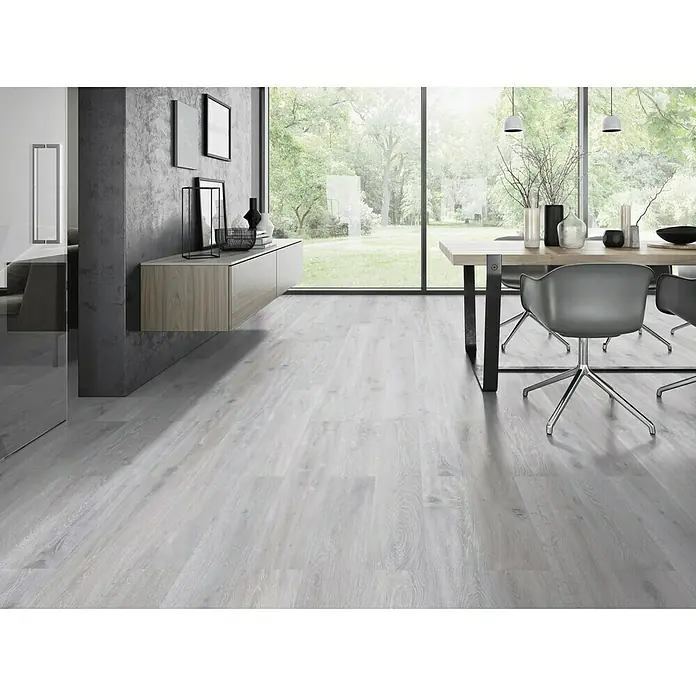 Classen Vinylboden GreenVinyl Eiche gekalkt Grau - 1.290 x 173 x 4 mm, Landhausdiele - Stimmungsaufnahme