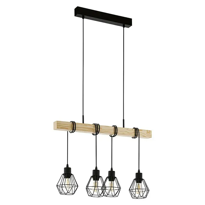 Eglo Townshend 5 Lámpara colgante - 240 W, L x An x Al: 70 x 20 x 110 cm, Negro, E27