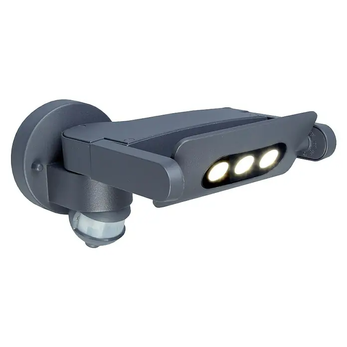 Lutec Proyector LED con sensor - 9 W, L x An x Al: 23 x 23 x 13,5 cm, Gris, Blanco neutro