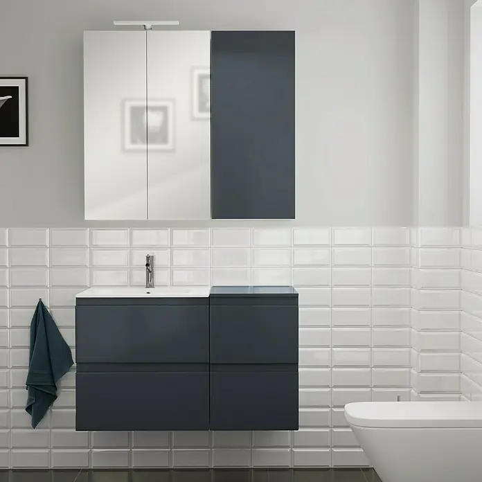 Camargue Espacio Badmöbel-Set i85 - 100 cm, Gama anthrazit glänzend - Stimmungsaufnahme