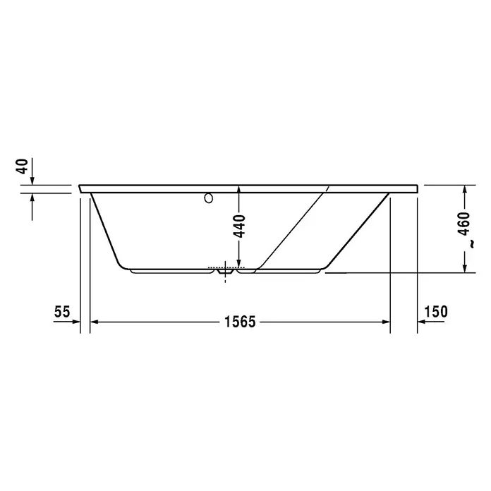 Duravit Badewanne Paiova 5 - 177 x 130 cm, Raumecke Rechts, Sanitäracryl, Weiß - Vorderansicht