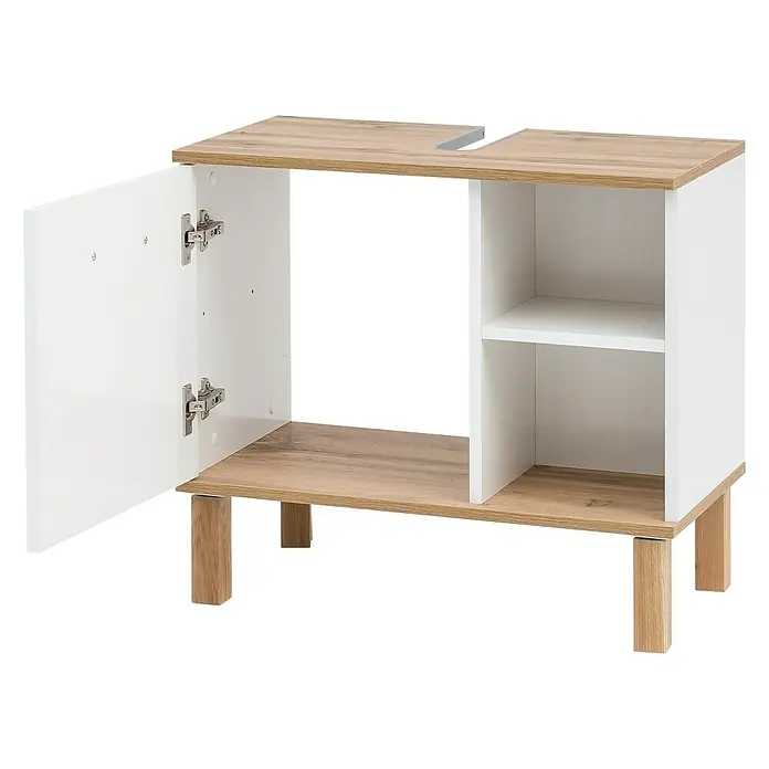 Schildmeyer Padua Waschtischunterschrank - 65 x 35 x 60 cm, Weiß/Eiche - Detailaufnahme