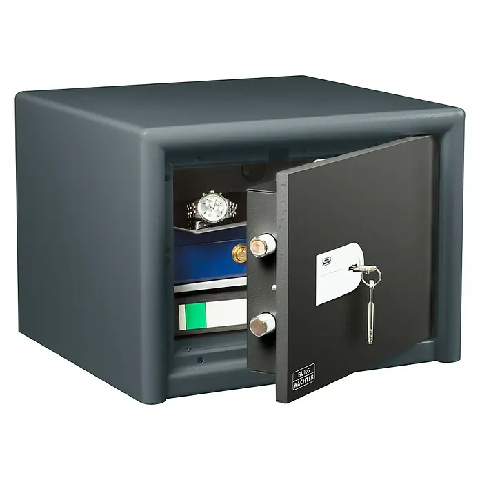 Burg-Wächter Caja fuerte Combi Line CL 420K - Cerradura de seguridad de doble paletón blindada, L x An x Al: 445 x 495 x 360 mm, Negro