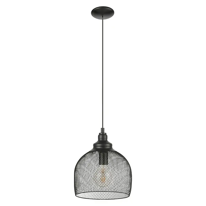 Eglo Lámpara colgante redonda Straiton - 60 W, Ø x Al: 28 x 110 cm, Negro, E27