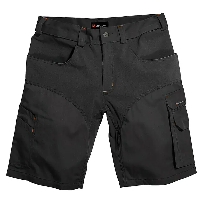 L.Brador Herren-Arbeitsshorts 1490 B - 56, Schwarz - Vorderansicht