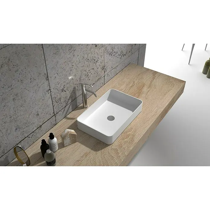 Camargue Lavabo Molí - 58 x 38 cm, Con esmalte antibacteriano, Blanco