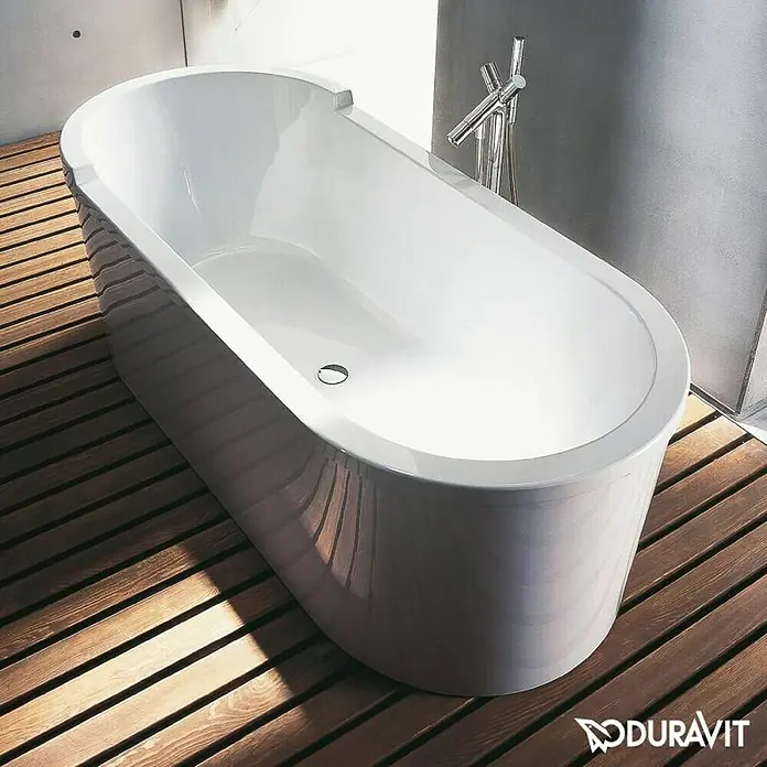 Duravit Starck 1 Freistehende Badewanne - 180 x 80 cm, Sanitäracryl, Weiß - Vorderansicht