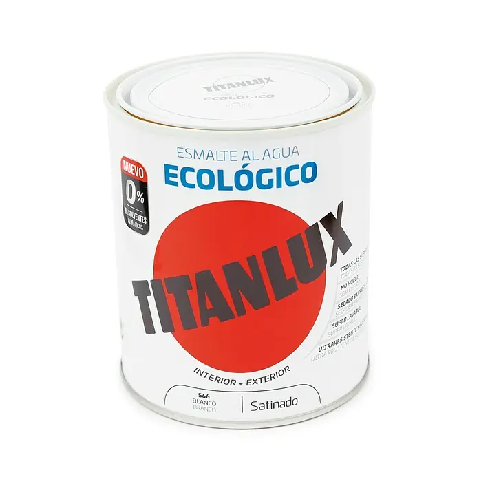 Titanlux Esmalte de color Eco - Blanco, 250 ml, Satinado