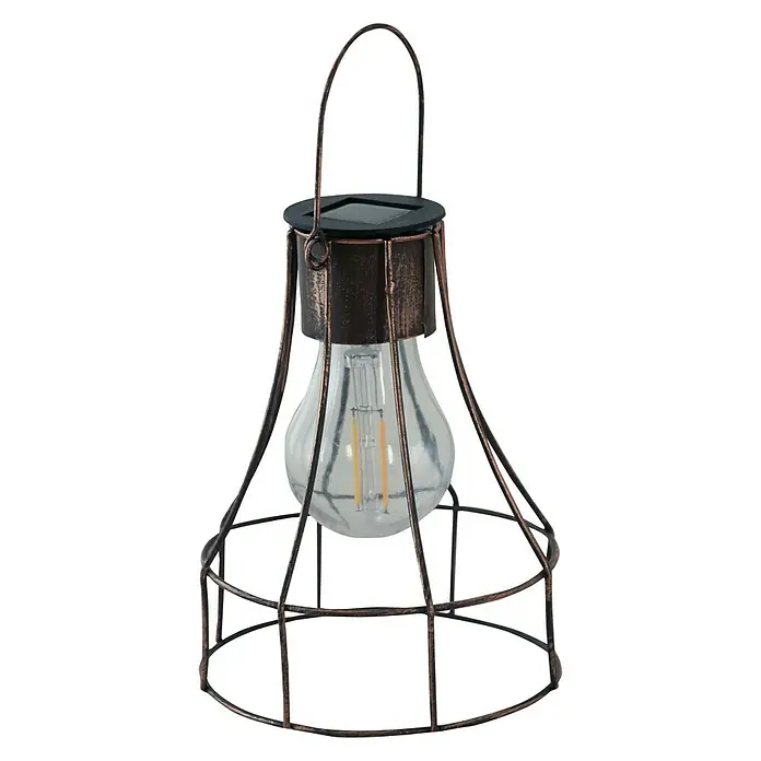 Luxform Solarna viseća svjetiljka Dortmund - LED, Crne boje, Bakar, Prozirno, Ø x V: 13 x 16 cm