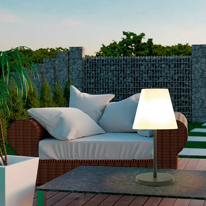 Easy Maxx Lámpara solar LED decorativa 3 en 1 - Blanco, Negro, L x An x Al: 35 x 35 x 150 cm