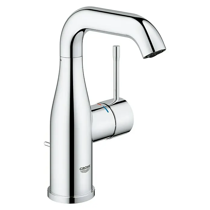 Grohe Essence New Waschtischarmatur M-Size - Mit Zugstange, Chrom - Rechte Seitenansicht