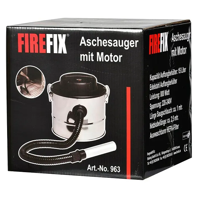 Aschesauger - 800 W, Fassungsvermögen: 15 l