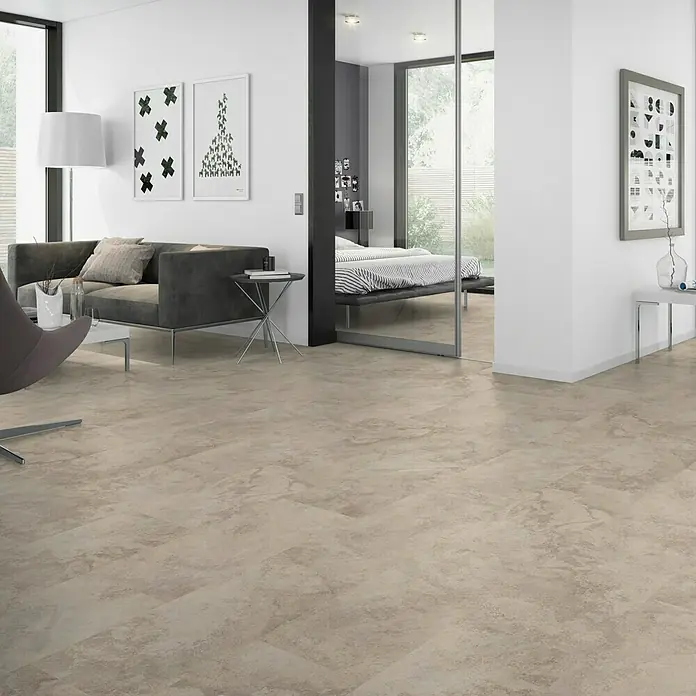 Classen Vinylboden GreenVinyl Nimbus Beige - 638 x 310 x 4 mm, Fliesenoptik - Stimmungsaufnahme
