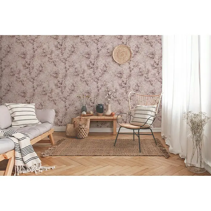AS Creation New Walls Vliestapete Bäume - Rosa, Floral, 10,05 x 0,53 m - Stimmungsaufnahme