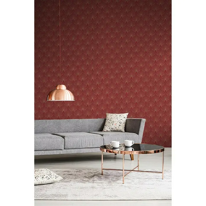 AS Creation New Walls Vliestapete Art Deco - Rot/Gold, Grafisch, 10,05 x 0,53 m - Stimmungsaufnahme