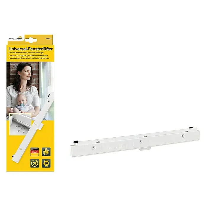 Schellenberg Fensterlüfter - L x B x H: 293 x 21 x 9,5 mm, Weiß