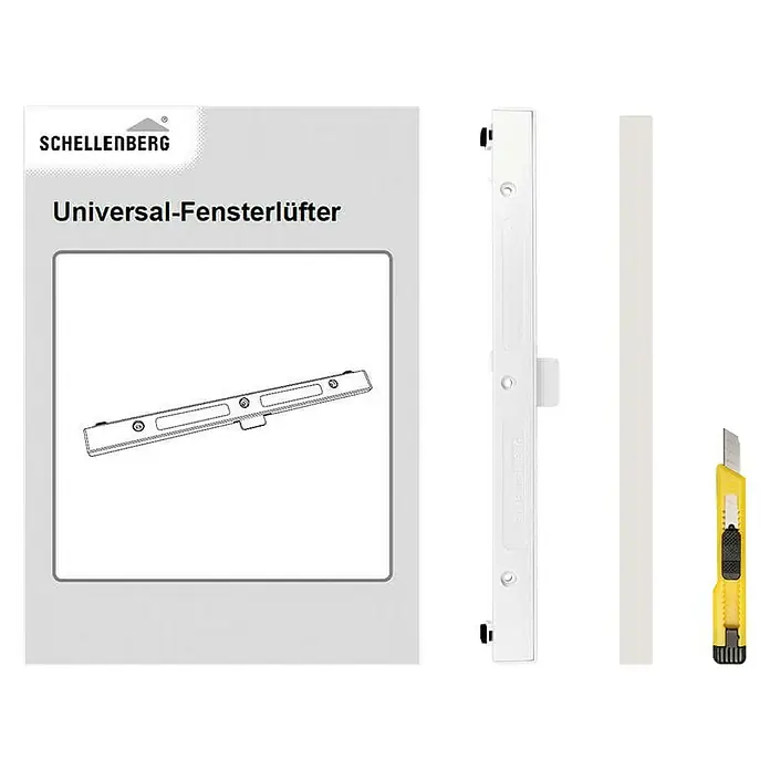 Schellenberg Fensterlüfter - L x B x H: 293 x 21 x 9,5 mm, Weiß