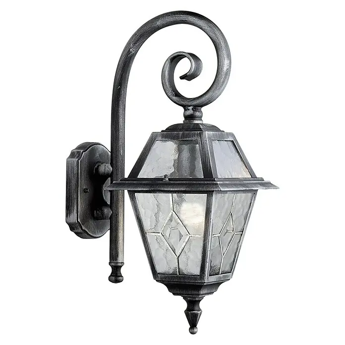 Searchlight Genoa Wandlamp voor buiten - 29 x 19 x 48 cm, Grijs/zwart, IP44