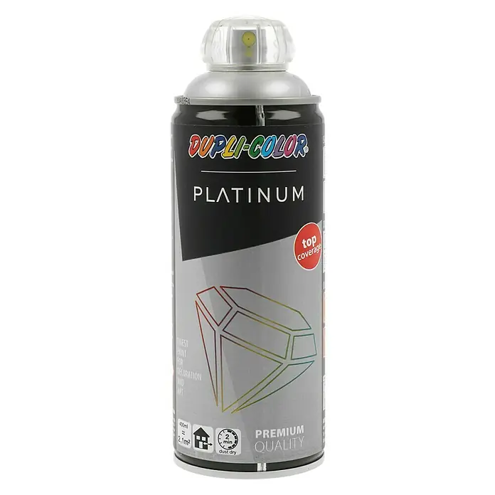Dupli-Color Platinum Buntlack-Spray platinum RAL 9006 - Silber, 400 ml, Seidenmatt - Vorderansicht