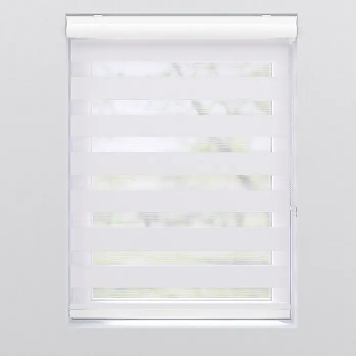 Expo Ambiente Doppelrollo mit Kassette - B x H: 120 x 175 cm, Weiß, Tageslichtdurchlässig - Vorderansicht