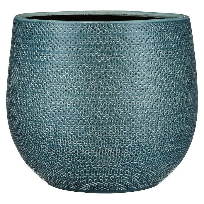 Cubremaceta redondo Gabriel - Dimensiones externas (Ø x Al): 29 x 25 cm, Azul