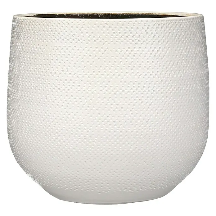Cubremaceta redondo Gabriel - Dimensiones externas (Ø x Al): 29 x 26 cm, Blanco
