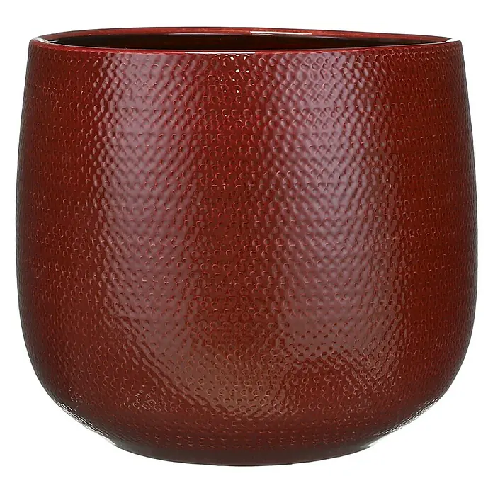 Cubremaceta redondo Gabriel - Dimensiones externas (Ø x Al): 29 x 25 cm, Burdeos