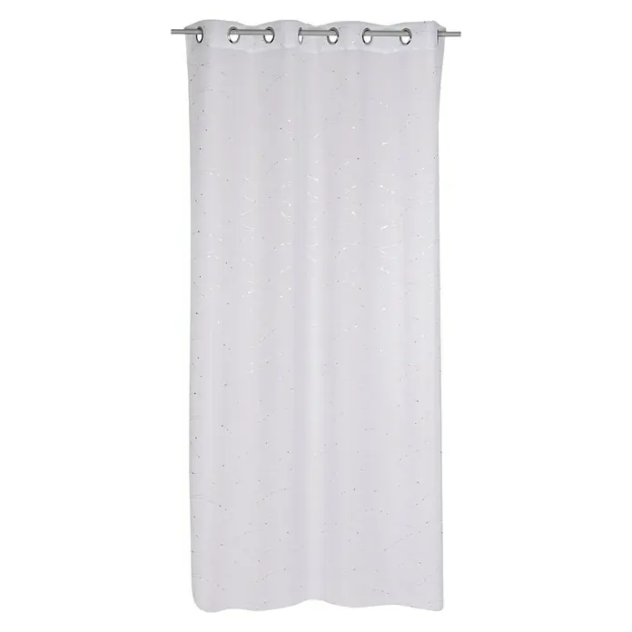 Cortina con ollaos Stella - 140 x 250 cm, 100% poliéster, Blanco
